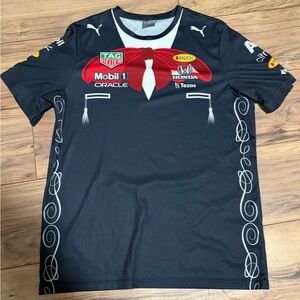 Puma Men's Blue Redbull F1 racing T-Shirt. With Honda and various other logos.